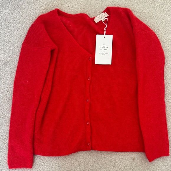 Sezane Sweaters - SEZANE - gilet Barry red cardigan